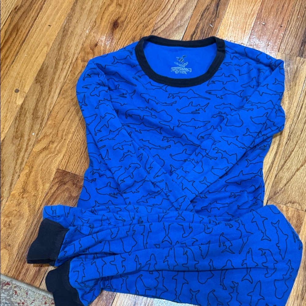 Blue Shark Print Pajama Set